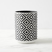 Schwarz-Weiß-Wasserfarbe Diamantmuster Tasse (Zentrum)