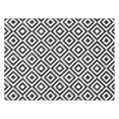Schwarz-Weiß-Wasserfarbe Diamantmuster Tischdecke (Vorderseite (Horizontal))