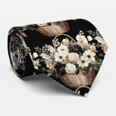 Schwarz-Weiß-Wasserfarbe Krawatte (Gerollt)