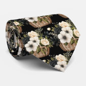 Schwarz-Weiß-Wasserfarbe Krawatte (Gerollt)