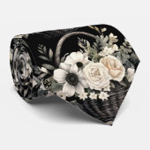 Schwarz-Weiß-Wasserfarbe Krawatte (Gerollt)