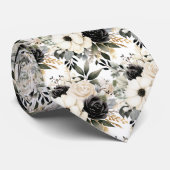 Schwarz-Weiß-Wasserfarbe Krawatte (Gerollt)