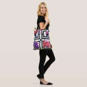 Schwarz/Weiß Wasserfarbe Schachte Tasche (Am Model)