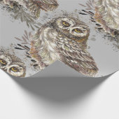 Schwarz-Weiß-Wasserfarbe Vogelarten Tier Geschenkpapier (Ecke)