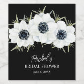 Schwarz-Weiß-Wasserfarbe Weinetikett (Einzelnes Label)