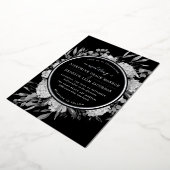 Schwarz-Weiß-Wasserfarben-Blumenzehen Folieneinladung (Gedreht)