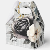 Schwarz-Weiß-Wasserfarben Florals Geschenkschachtel (Vorderseite)