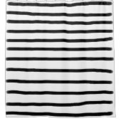 Schwarz-Weiß-Wasserfarben, handgezogene Linien Duschvorhang (Vorderseite)