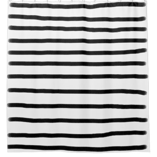 Schwarz-Weiß-Wasserfarben, handgezogene Linien Duschvorhang (Vorderseite)