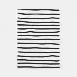 Schwarz-Weiß-Wasserfarben, handgezogene Linien Fleecedecke