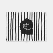 Schwarz-Weiß-Wasserfarben, handgezogene Linien Fleecedecke (Vorderseite (Horizontal))