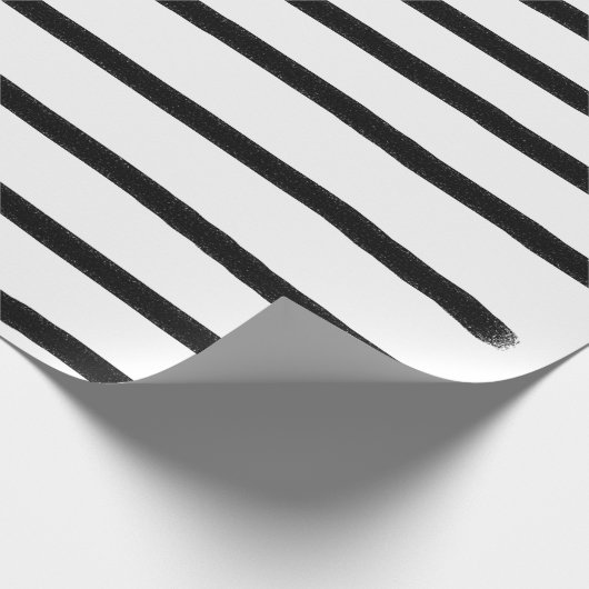 Schwarz-Weiß-Wasserfarben, handgezogene Linien Geschenkpapier (Ecke)