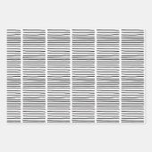 Schwarz-Weiß-Wasserfarben, handgezogene Linien Geschenkpapier Set (Vorderseite 3)