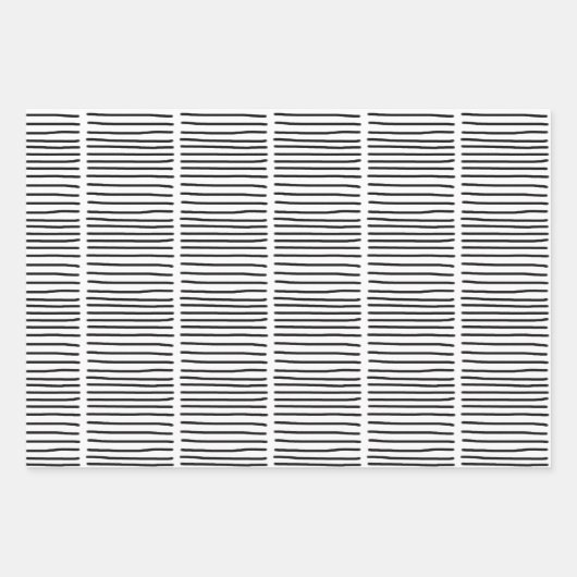 Schwarz-Weiß-Wasserfarben, handgezogene Linien Geschenkpapier Set (Vorderseite 3)