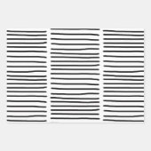 Schwarz-Weiß-Wasserfarben, handgezogene Linien Geschenkpapier Set (Vorderseite 2)