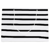 Schwarz-Weiß-Wasserfarben, handgezogene Linien Große Geschenktüte (Vorderseite)