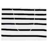 Schwarz-Weiß-Wasserfarben, handgezogene Linien Große Geschenktüte (Rückseite)