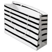 Schwarz-Weiß-Wasserfarben, handgezogene Linien Große Geschenktüte (Rückseite Schrägansicht)