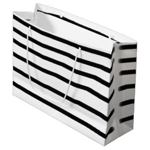 Schwarz-Weiß-Wasserfarben, handgezogene Linien Große Geschenktüte