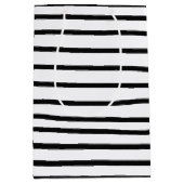Schwarz-Weiß-Wasserfarben, handgezogene Linien Mittlere Geschenktüte (Vorderseite)