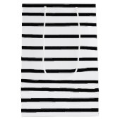 Schwarz-Weiß-Wasserfarben, handgezogene Linien Mittlere Geschenktüte (Rückseite)