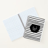 Schwarz-Weiß-Wasserfarben, handgezogene Linien Notizblock (Innenseite)