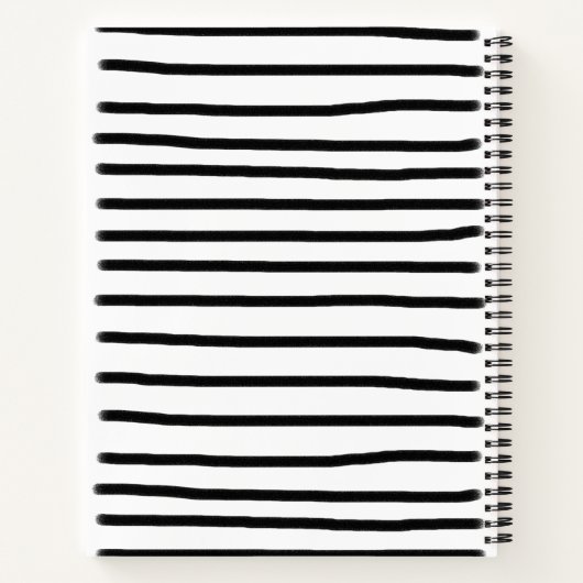 Schwarz-Weiß-Wasserfarben, handgezogene Linien Notizblock (Rückseite)