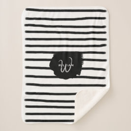 Schwarz-Weiß-Wasserfarben, handgezogene Linien Sherpadecke