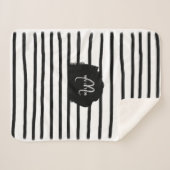 Schwarz-Weiß-Wasserfarben, handgezogene Linien Sherpadecke (Vorderseite (Horizontal))