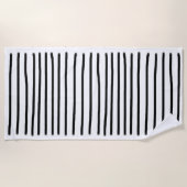 Schwarz-Weiß-Wasserfarben, handgezogene Linien Strandtuch (Vorderseite)