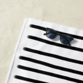 Schwarz-Weiß-Wasserfarben, handgezogene Linien Strandtuch (Beispiel)