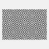 Schwarz-Weiß-Wasserfarben-Muster Geschenkpapier Set (Vorderseite 2)