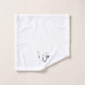 Schwarz-Weiß-Wasserschildkröte Badhandtuch Set (Waschlappen)