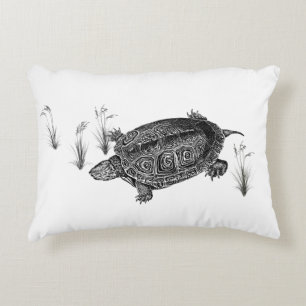 Schwarz-Weiß-Wasserschildkröte Dekokissen