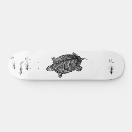 Schwarz-Weiß-Wasserschildkröte Skateboard (Horizontal)