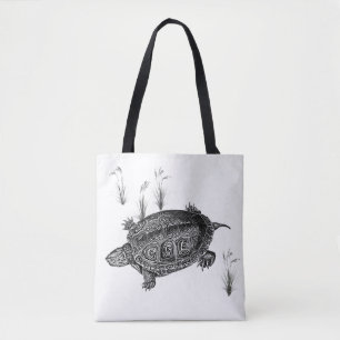 Schwarz-Weiß-Wasserschildkröte Tasche
