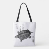 Schwarz-Weiß-Wasserschildkröte Tasche (Rückseite)