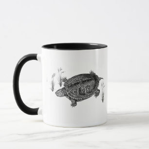 Schwarz-Weiß-Wasserschildkröte Tasse