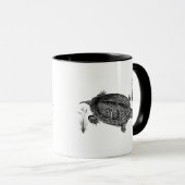 Schwarz-Weiß-Wasserschildkröte Tasse (VorderseiteRechts)