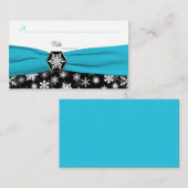 Schwarz, Weiß, Wasserschneeflocken Platzkarte (Vorne/Hinten)