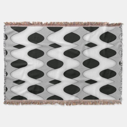 Schwarz-Weiß-Wave Decke (Vorderseite)