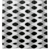 Schwarz-Weiß-Wave Duschvorhang (Vorderseite)