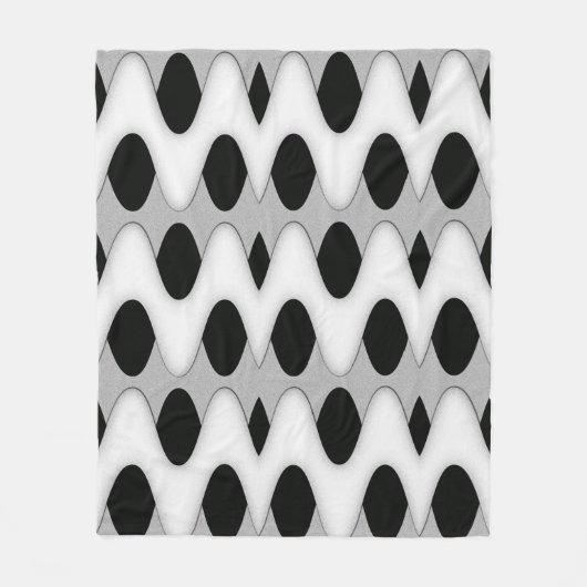 Schwarz-Weiß-Wave Fleecedecke (Vorderseite)