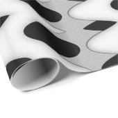 Schwarz-Weiß-Wave Geschenkpapier (Rolleneckpunkt)