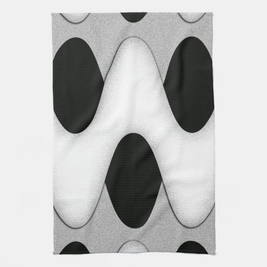 Schwarz-Weiß-Wave Handtuch (Vertikal)