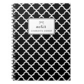 Schwarz-Weiß-Wave-Muster Personalisiert Notizblock (Vorderseite)