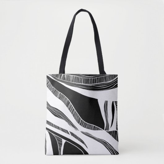 Schwarz-Weiß-Wave-Tasche Tasche (Vorderseite)