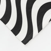 Schwarz-Weiß-Waves Fleecedecke (Ecke)