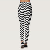 Schwarz-Weiß-Waves Leggings (Rückseite)