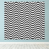 Schwarz-Weiß-Waves Leinwanddruck (Insitu (Holzboden))